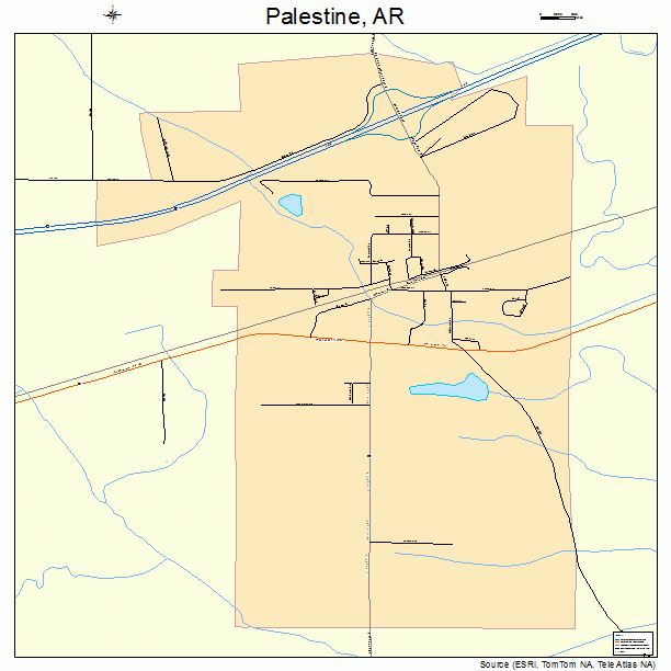 Palestine, AR street map