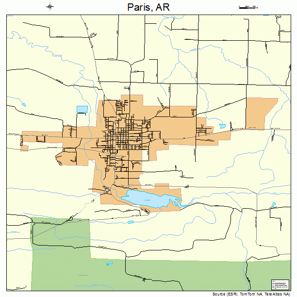 Paris, AR street map