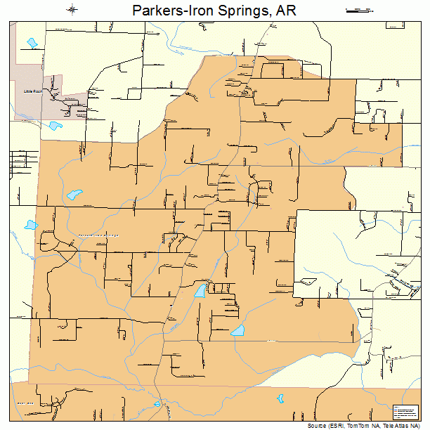 Parkers-Iron Springs, AR street map