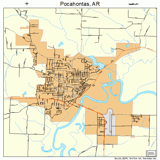 Pocahontas, AR street map