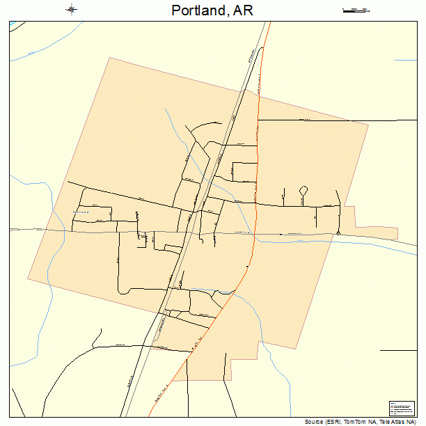 Portland, AR street map