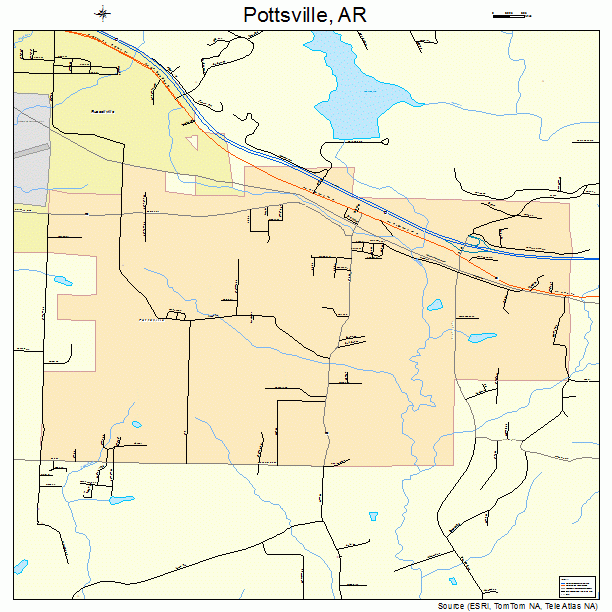 Pottsville, AR street map