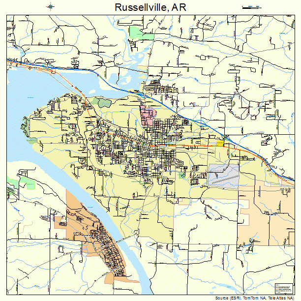 Russellville, AR street map