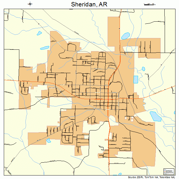 Sheridan, AR street map