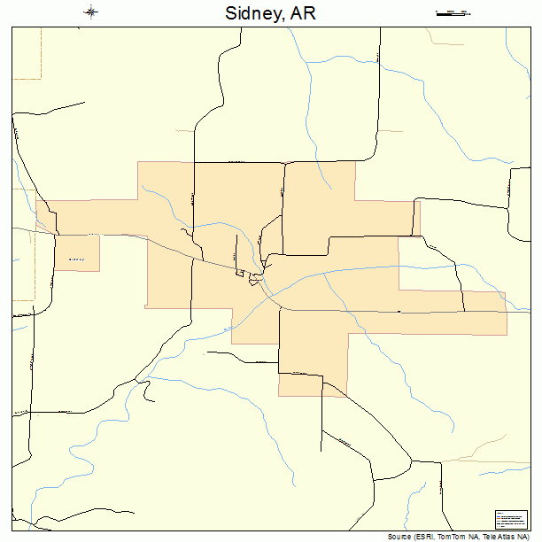 Sidney, AR street map