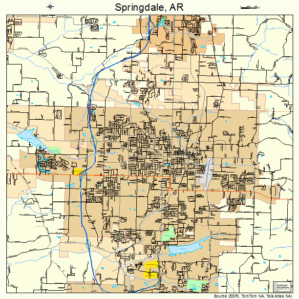 Springdale, AR street map