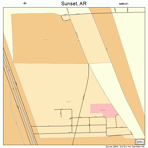 Sunset, AR street map