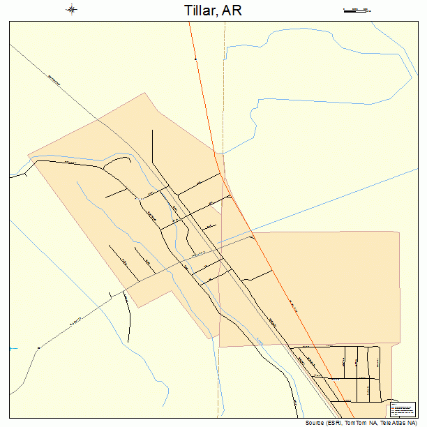 Tillar, AR street map
