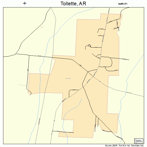 Tollette, AR street map