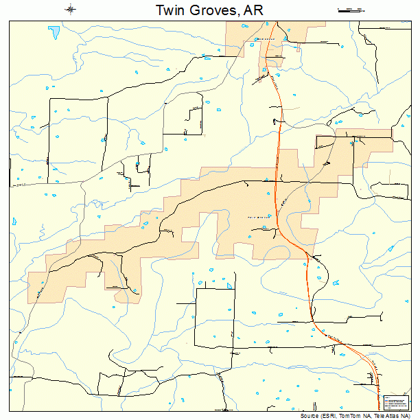 Twin Groves, AR street map
