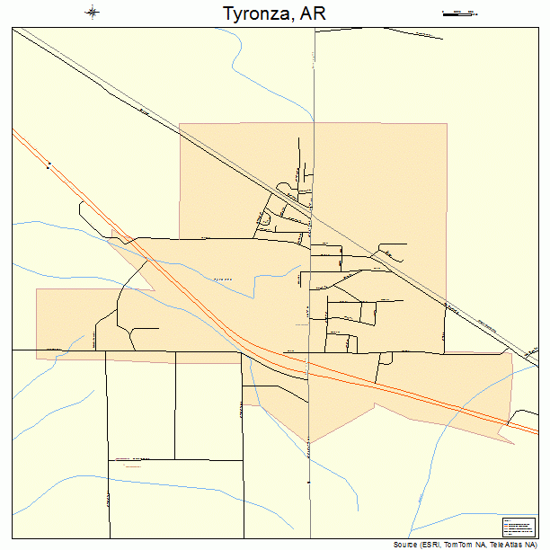 Tyronza, AR street map