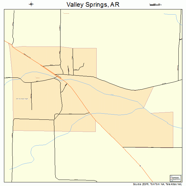 Valley Springs, AR street map