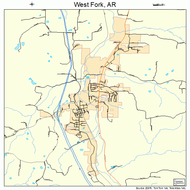 West Fork, AR street map