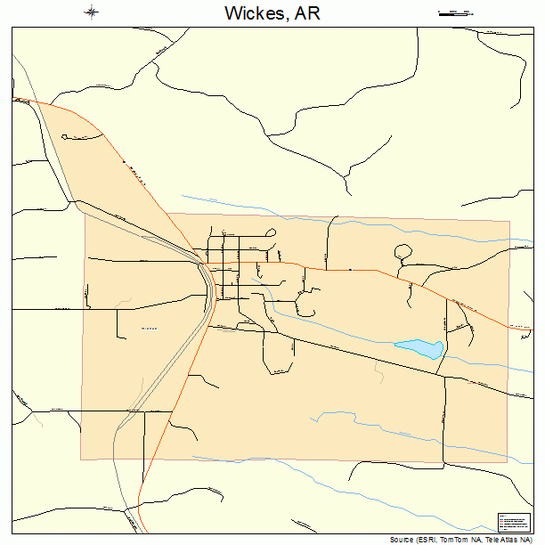 Wickes, AR street map