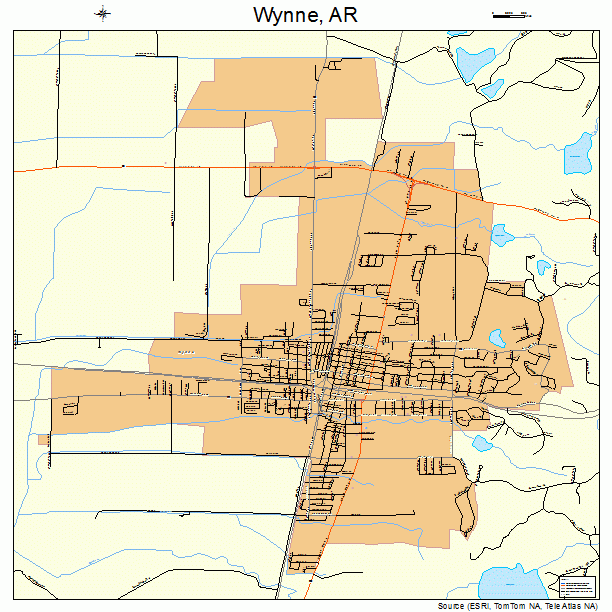Wynne, AR street map