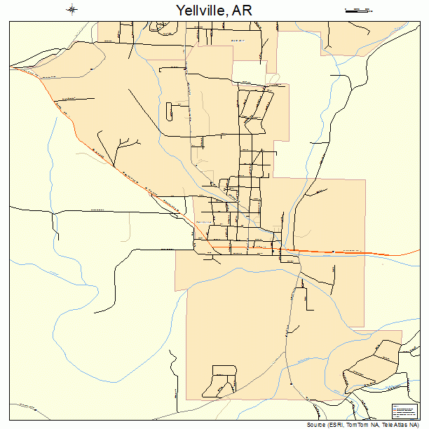 Yellville, AR street map