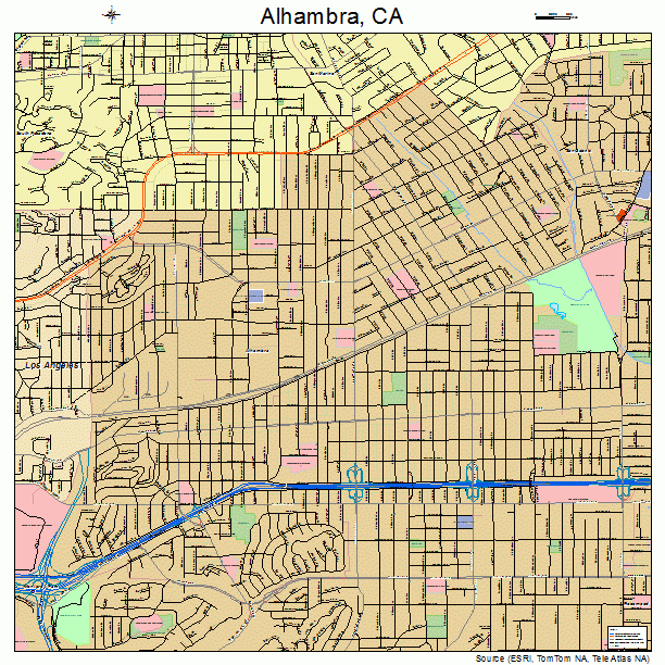 Alhambra, CA street map