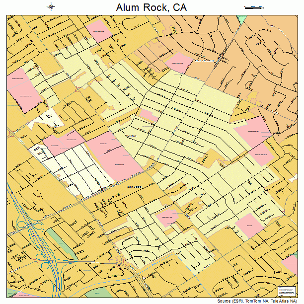 Alum Rock, CA street map