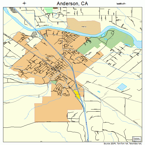 Anderson, CA street map