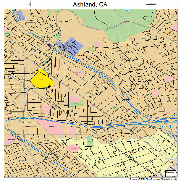 Ashland, CA street map