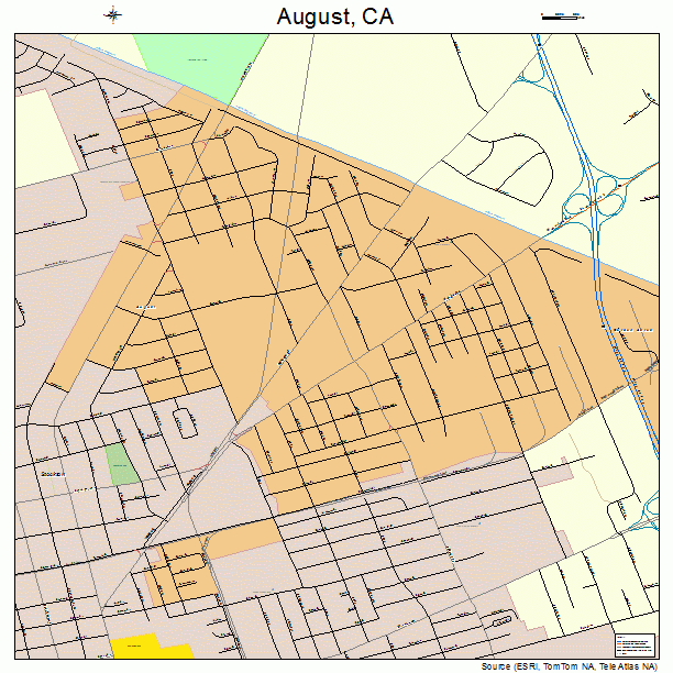 August, CA street map