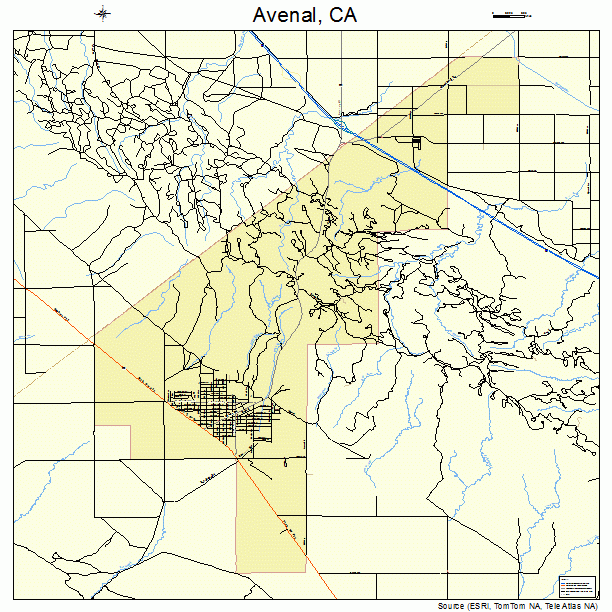 Avenal, CA street map