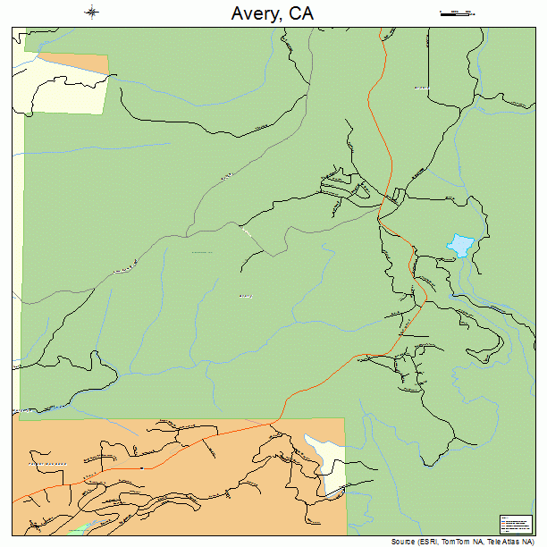 Avery, CA street map