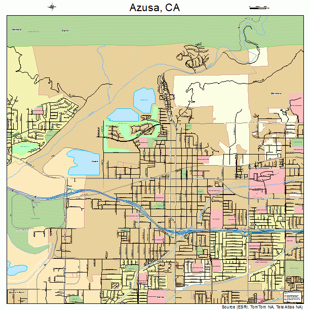 Azusa, CA street map