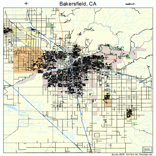 Bakersfield, CA street map