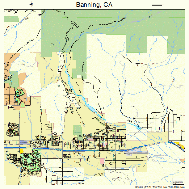 Banning, CA street map