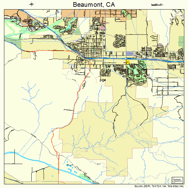 Beaumont, CA street map