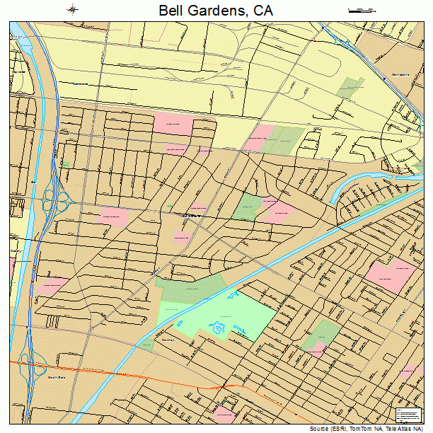 Bell Gardens, CA street map