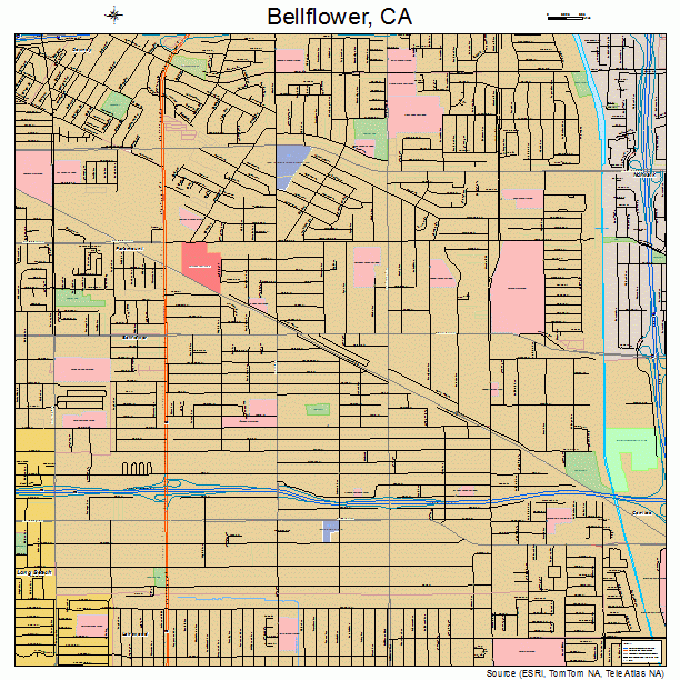 Bellflower, CA street map
