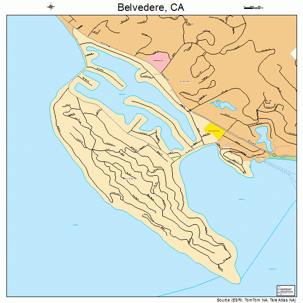 Belvedere, CA street map