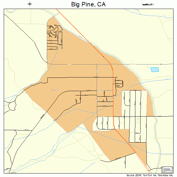 Big Pine, CA street map
