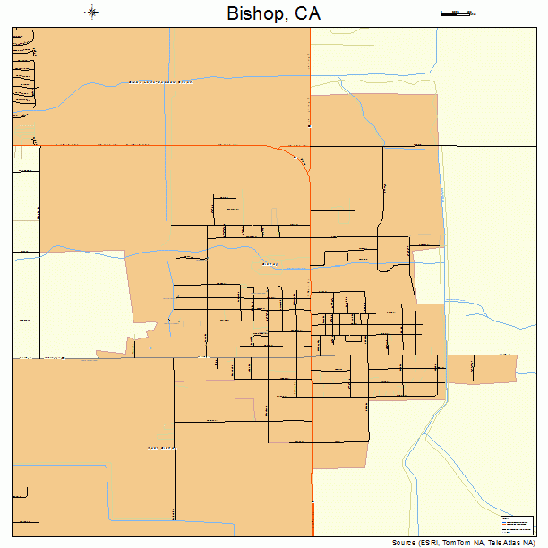 Bishop, CA street map