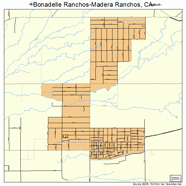 Bonadelle Ranchos-Madera Ranchos, CA street map