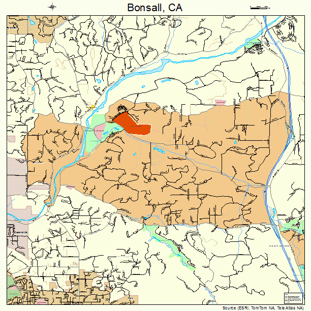 Bonsall, CA street map