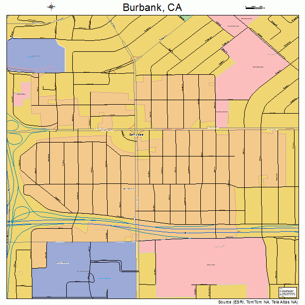 Burbank, CA street map