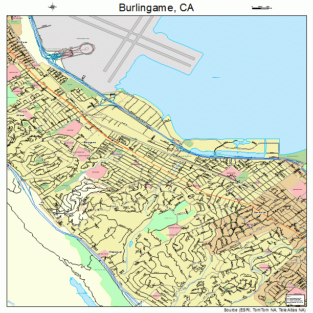 Burlingame, CA street map