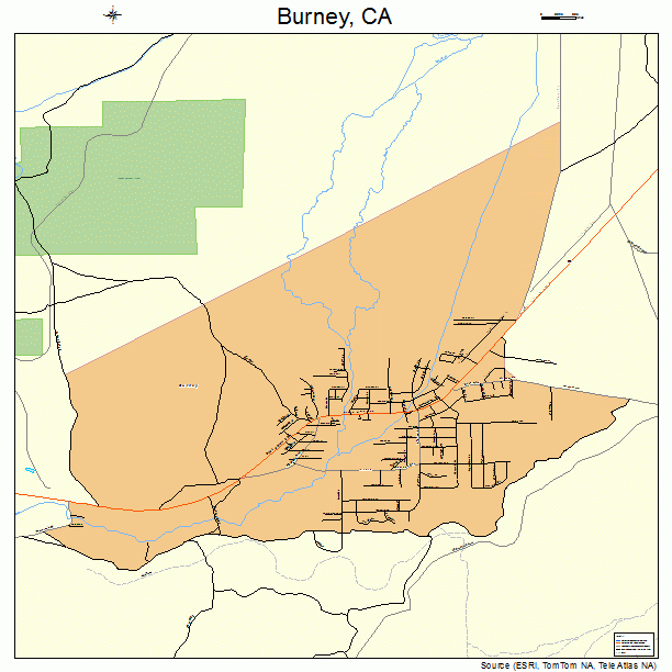 Burney, CA street map