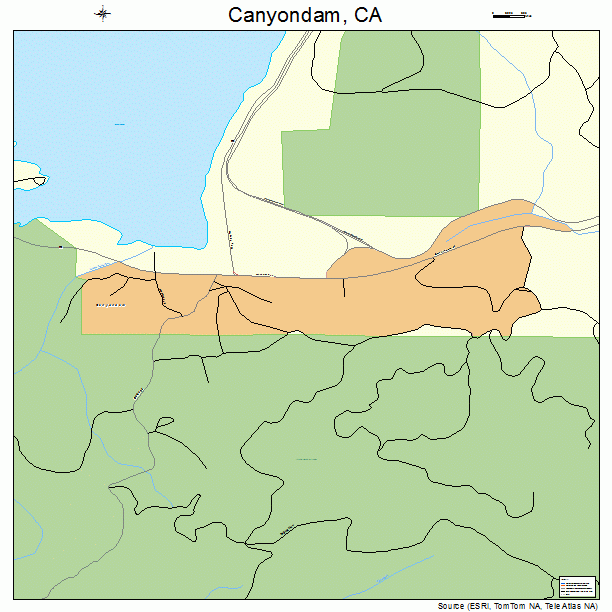 Canyondam, CA street map