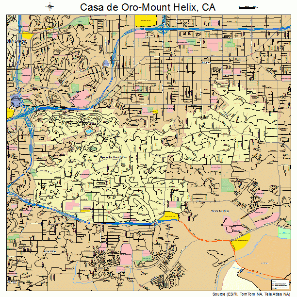 Casa de Oro-Mount Helix, CA street map