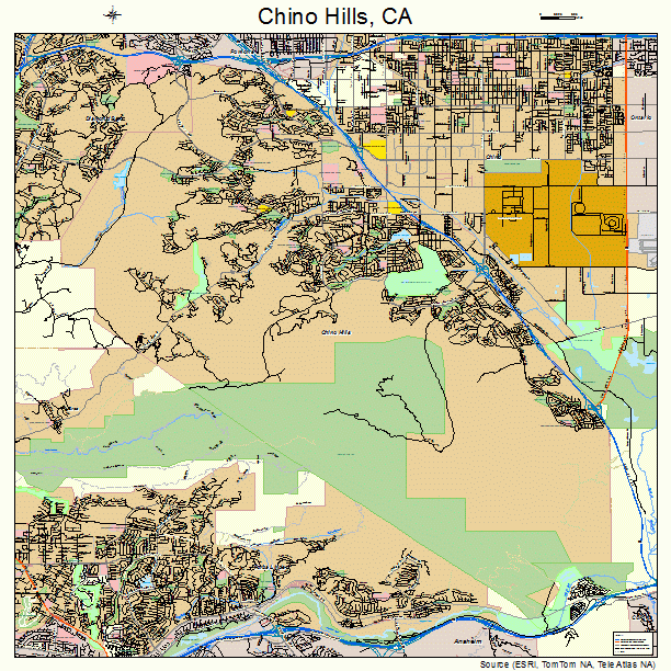 Chino Hills, CA street map