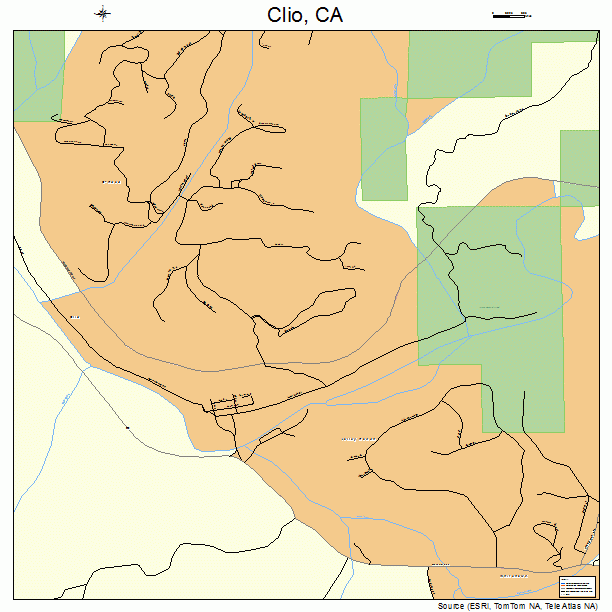 Clio, CA street map