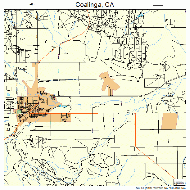 Coalinga, CA street map