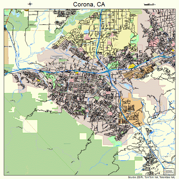 Corona, CA street map