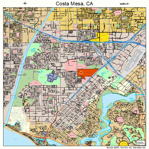 Costa Mesa, CA street map