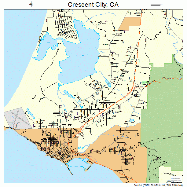 Crescent City, CA street map