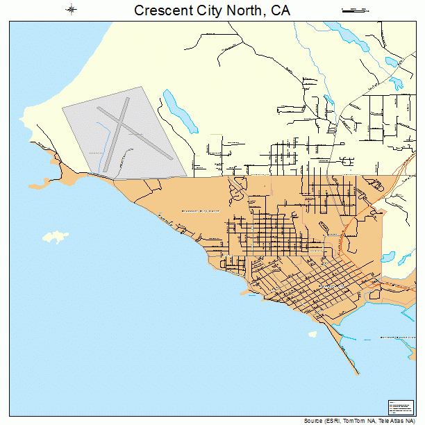 Crescent City North, CA street map